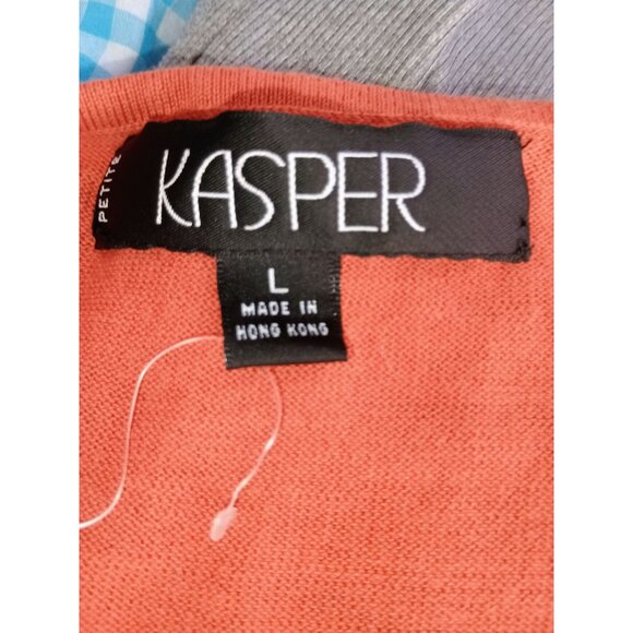 Kasper Womens Sleeveless Knit Top With Crochet‎ Detail In Coral Size L - Picture 5 of 6